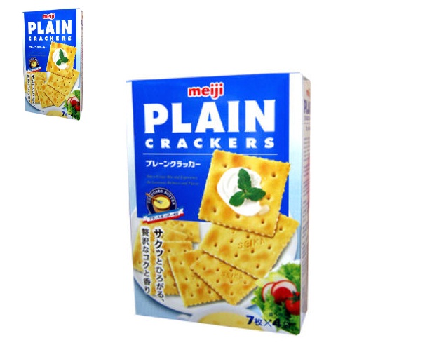 Bánh Plain - crackers hiệu Meiji - hộp 104gr